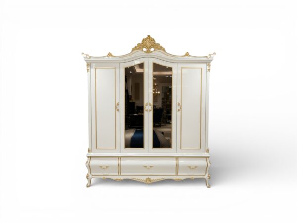 Kingsford Signature Wardrobe with ivory and gold finish