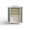 Classic wooden wardrobe with transparent glass doors