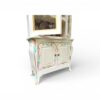 Tall slim display cabinet with decorative accents