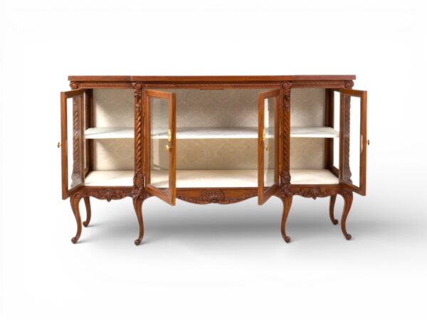 Solid wood glass front cabinet furniture