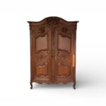 Louis XV heritage wardrobe with intricate carved doors