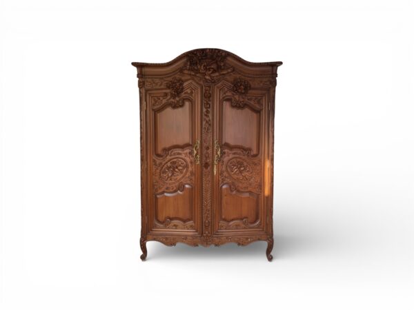 Louis XV heritage wardrobe with intricate carved doors