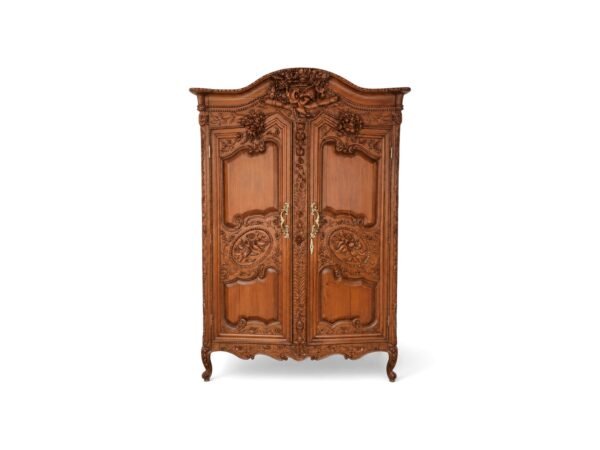 Louis XV heritage wardrobe with intricate carved doors