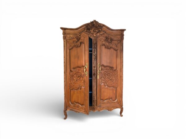 Designer heritage wardrobe with ornate craftsmanship