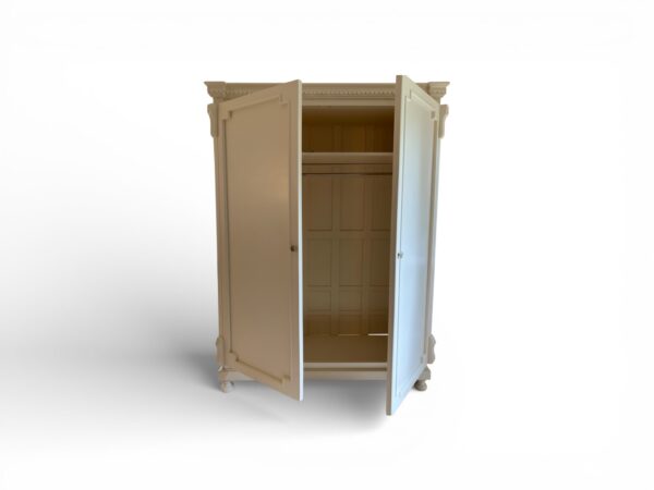 Luxury wooden wardrobe with elegant neutral finish
