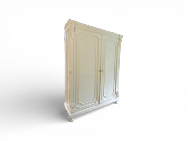 Solid wood panel wardrobe with refined detailing