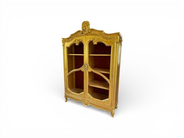 Handcrafted teak wood gold wardrobe for luxury interiors