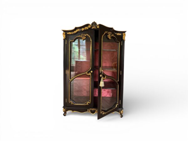 Luxury classic wardrobe with glass panel doors