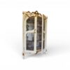 Handcrafted teak wood wardrobe with classic crown crest