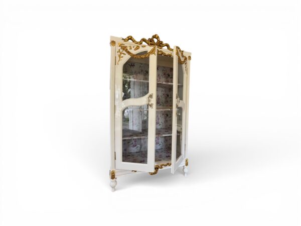 Handcrafted teak wood wardrobe with classic crown crest