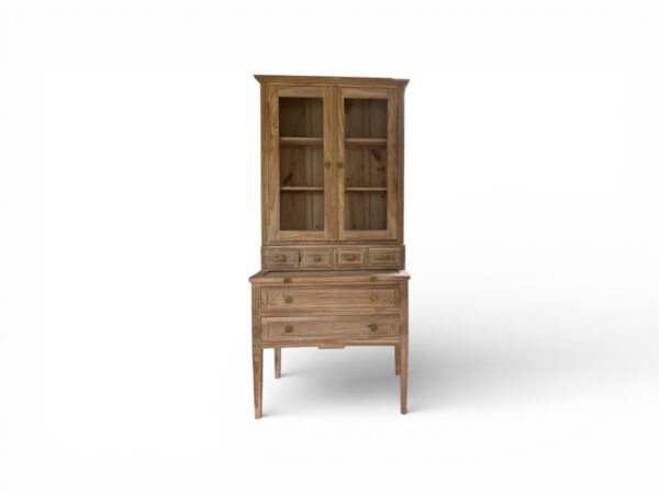 Classic wooden hutch with glass doors