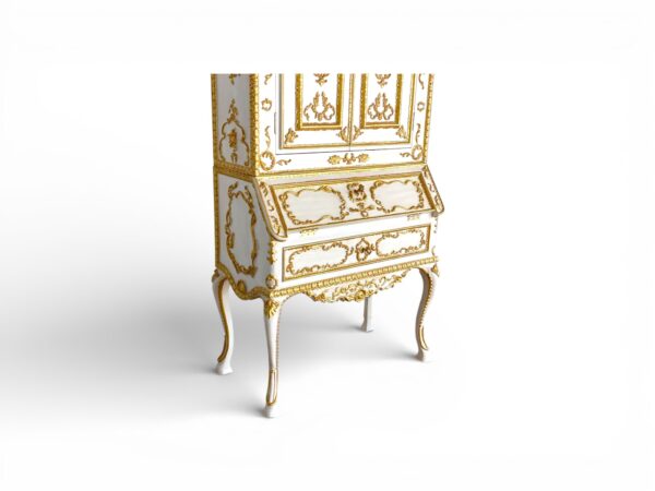 Designer display cabinet with decorative detailing