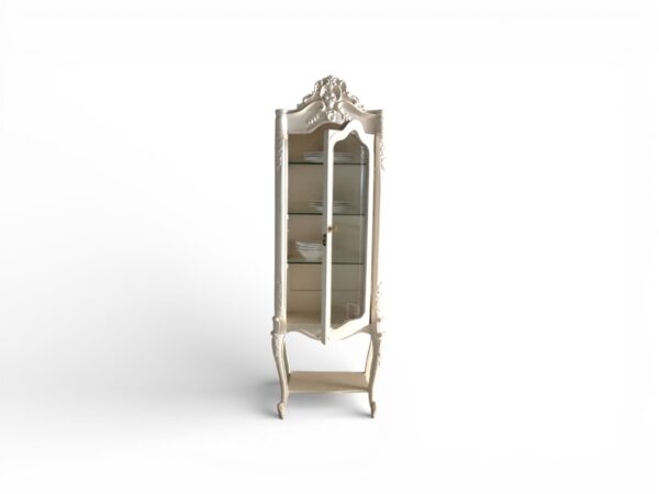 Classic ornate glass curio cabinet design