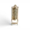 Tall wooden glass showcase cabinet