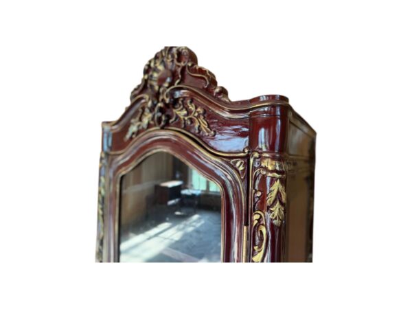 Tall mirror front display cabinet