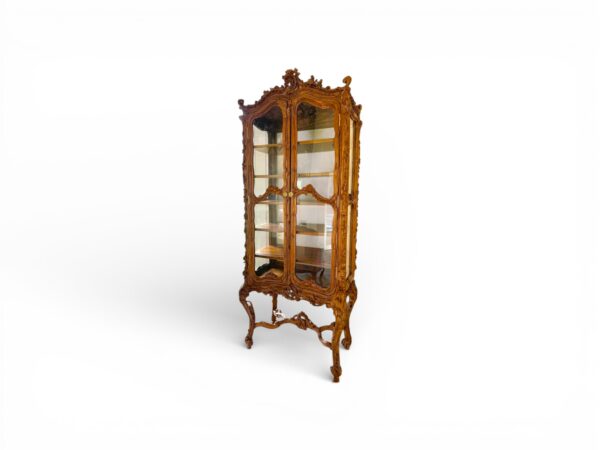 Classic double door glass showcase cabinet