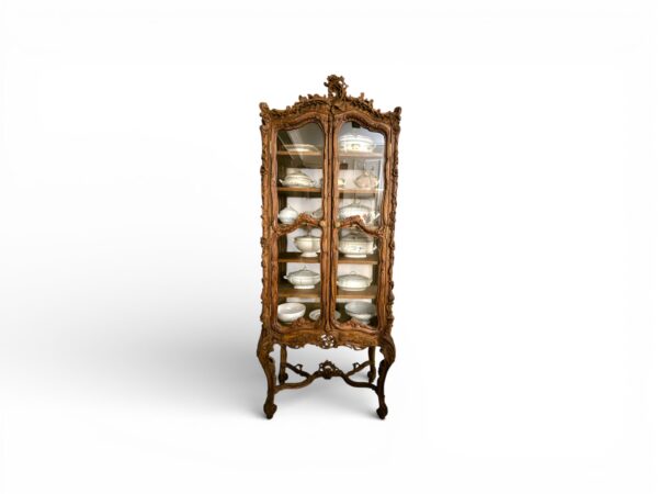 Tall luxury glass curio cabinet