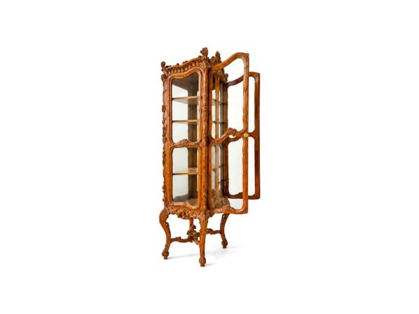 Ornate wooden glass display furniture