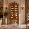 Classic double door glass showcase cabinet