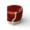 Luxury curved velvet sofa with ivory frame