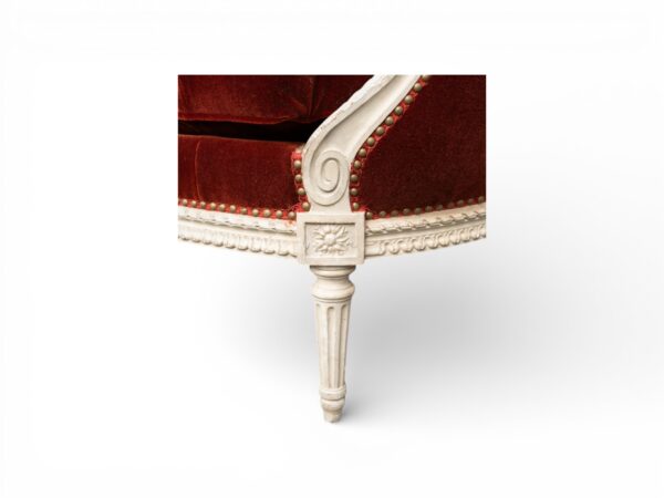 Classic curved garnet sofa for elegant interiors