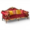 Royal velvet couch with antique gold carved frame