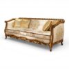 Cream damask couch with antique gold carved frame