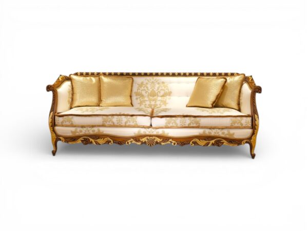 Royal luxury couch with ornate wooden carving