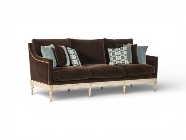 Classic hardwood base living room sofa
