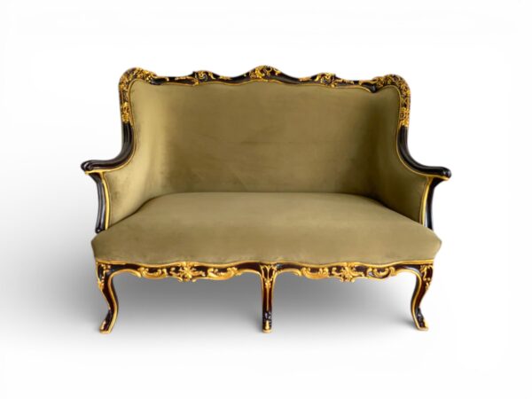 Imperial Crown Sofa with carved gold frame