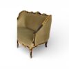 Ornate crown crest upholstered sofa
