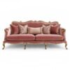 Royale Rose Sofa with carved gold frame