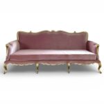 Royale Rose Sofa with carved gold frame