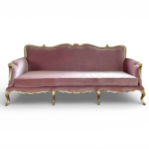 Royale Rose Sofa with carved gold frame