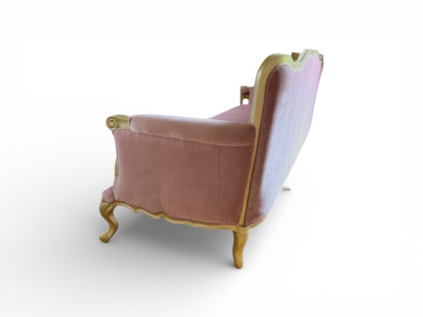 Classic blush velvet luxury couch