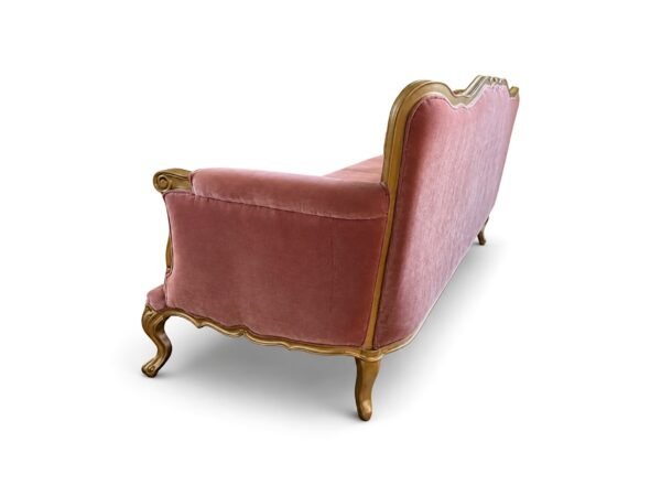 Classic blush velvet luxury couch
