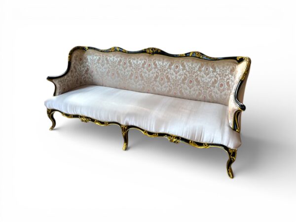 Luxury black and gold baroque sofa