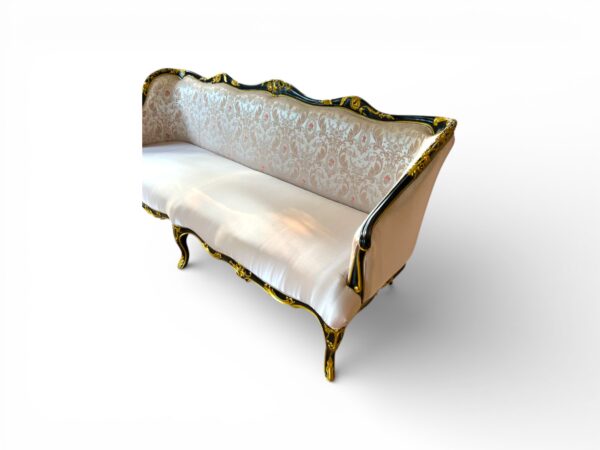 Ornate carved hardwood noir sofa