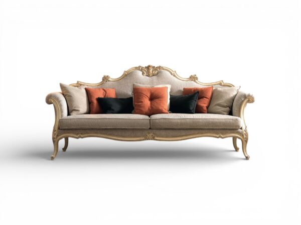 Valmonti Estate Sofa with carved hardwood frame