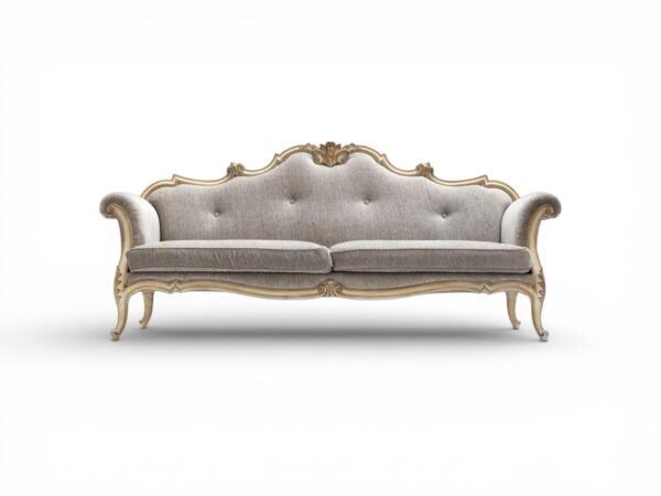 Elegant neutral upholstered luxury sofa