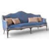 Elegant velvet upholstered classical sofa