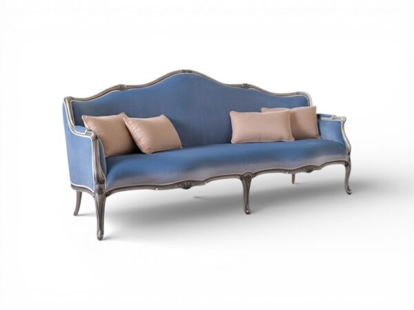 Elegant velvet upholstered classical sofa