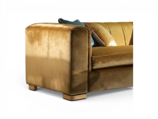 Elegant sandstone velvet contemporary sofa