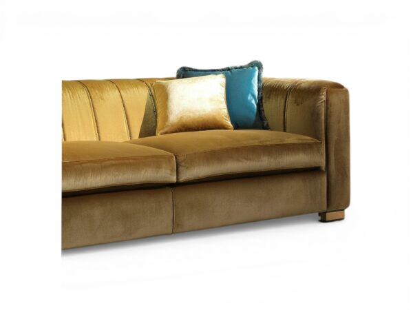 Elegant sandstone velvet contemporary sofa
