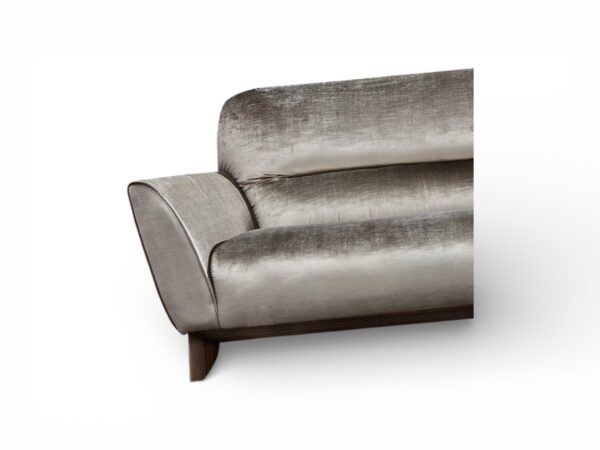 Elegant velvet Moonstone Luxe Sofa with curved arms