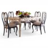 Long luxury dining table with tapered legs