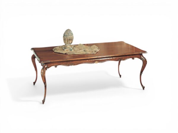 Luxury wooden dining table with gilt accents