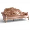 Blush Majesty Carved Sofa hand carved hardwood frame