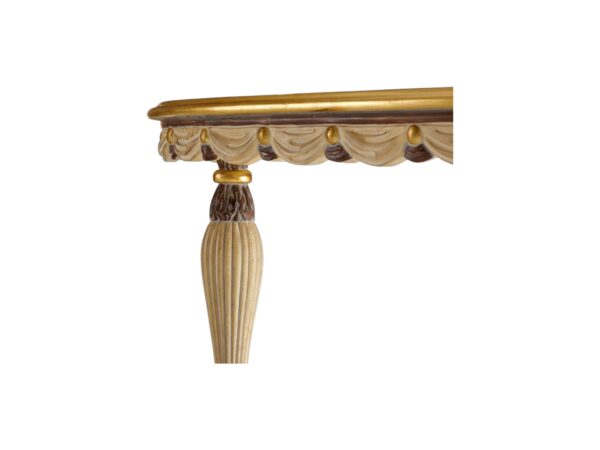 Elegant oval dining table with fluted legs