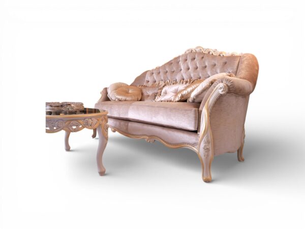 Luxury palace style blush velvet sofa